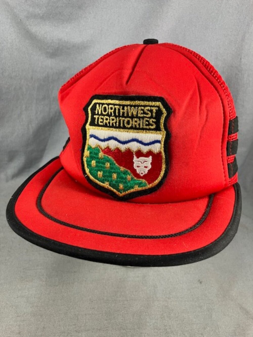 Vtg Northwest Territories Canada Embroidered Crest Baseball Cap Trucker Hat Mesh